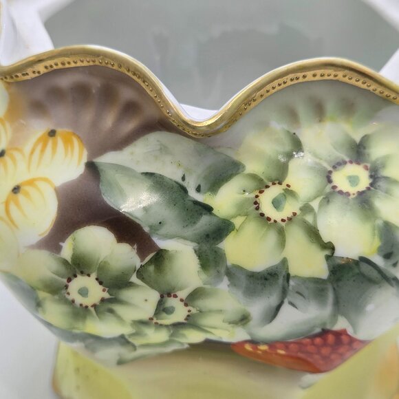 Antique Nippon Biscuit Jar Hand Painted Raspberries Gooseberries w/ Lid Japan - Picture 11 of 13